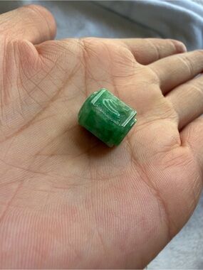 Jade Green Carved Bead Pendant by Jade